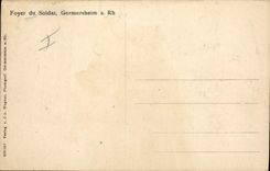 VINTAGE POSTCARD Militaria Foyer of the Germersheim soldier has Rh
