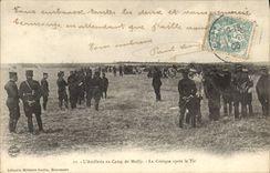 VINTAGE POSTCARD Militaria the artillery with the camp of Mailly criticism after the shooting