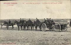 CPA Militaria Artillerie de campagne Le canon de 120