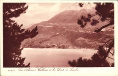 CPA Cartes Postales Lac d'Annecy Talloires et les dents de Lanfon Publicite Annecy Collection Jacky Zerbola Chemin des 