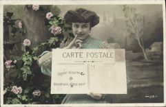 VINTAGE POSTCARD Postcards Woman Sower Line 10c