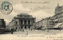 CPA Cartes Postales Carto Philatelic Club Abric Rue Aiguillerie Montpellier La place de la Comedie 
