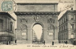 VINTAGE POSTCARD Postcards Carto Philatelic Club Abric Street Montpellier Needle-factory Arc de Triomphe