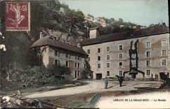 VINTAGE POSTCARD Water mill Abbaye of the Grace God the mill