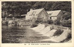 VINTAGE POSTCARD Water mill Pont Swallow-hole the new mill