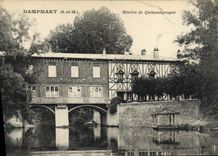 VINTAGE POSTCARD Water mill Dampmart Moulin of Quincangrogne