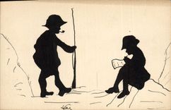 CPA Contre la lumiere Enfants