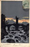 CPA Contre la lumiere Pont