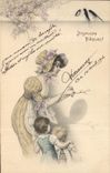 CPA Fantaisie Femme Enfants Ombre chinoise