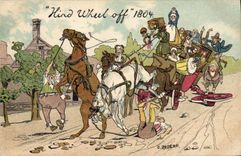 Caballo de Anders del coche del ilustrador de la fantasía de la POSTAL de la VENDIMIA