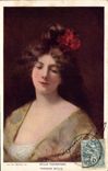 VINTAGE POSTCARD Fantasy Illustrator Parisian Beautiful Woman