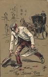 VINTAGE POSTCARD Fantasy Illustrator The scoop servant boy