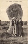 VINTAGE POSTCARD Dolmen Carnac Menhir one of the giants of the menec Folklore