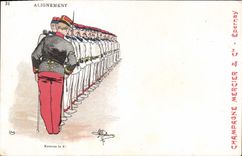 VINTAGE POSTCARD Fantasy Illustrator Albert Guillaume Militaria Alignment