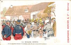 VINTAGE POSTCARD Fantaisie Illustrator Albert Guillaume the music repeats