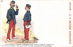 VINTAGE POSTCARD Fantasy Illustrator Albert Guillaume Phychologie of the call