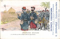 VINTAGE POSTCARD Fantasy Illustrator Albert Guillaume Militaria Ballooning military