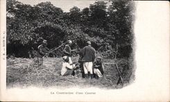 CPA Militaria La construction d'un caserne