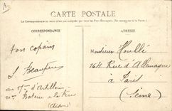 VINTAGE POSTCARD Militaria Ecoles has fire Feu