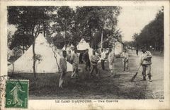 VINTAGE POSTCARD Militaria With the camp of Auvours a drudgery
