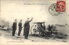 VINTAGE POSTCARD Militaria Artillery Part Fire