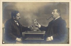 VINTAGE POSTCARD Trade Postcards Card player