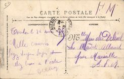 VINTAGE POSTCARD Commerce Toulon Postcards Places Puget Fontaine of Three Dolphins TOP