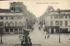 CPA Banque Chalons sur Marne La rue de Marne Societe Generale Coiffeur 