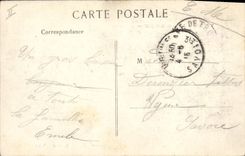 VINTAGE POSTCARD Bank Troyes Street of the Republic General society