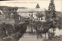 VINTAGE POSTCARD Water mill Villeneuve on Bellot Moulin Grison
