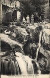 VINTAGE POSTCARD Water mill Environs of Aix les Bains Gorges of Sierroz Cascade and monument of Mrs. the baroness of Pitcher