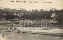 VINTAGE POSTCARD Lyon School Veterinary surgeon and Strong Loyasse
