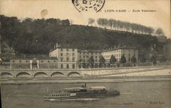 VINTAGE POSTCARD Lyon Vaise School Veterinary Boat