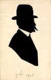 CPA Contre la lumiere Homme