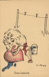 VINTAGE POSTCARD Fantasy Illustrator Woman Heart Without detergent