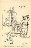 CPA Fantaisie Illustrateur Poulbot Militaria 