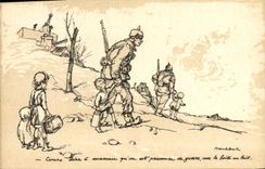 CPA Fantaisie Illustrateur Poulbot Militaria 
