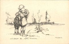 CPA Fantaisie Illustrateur Poulbot Militaria 