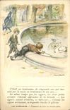 CPA Fantaisie Illustrateur Poulbot Victor Hugo Les Miserables Cygne Swan 