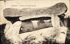VINTAGE POSTCARD Dolmen Menhir Carnac Dolmen of Roch Feutes