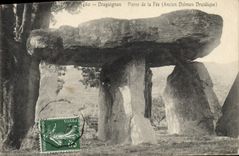 VINTAGE POSTCARD Dolmen Menhir Draguignan Pierre of the Fairy Old dolmen druidic