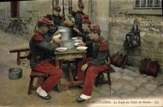 CPA Militaria La soupe au corps de garde