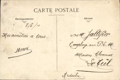 VINTAGE POSTCARD Militaria Field artillery Material of 75