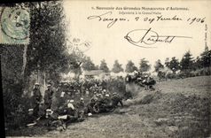 VINTAGE POSTCARD Militaria Souvenir of the army maneuvers of autumn Infantry to Large the Halt