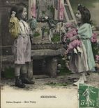 VINTAGE POSTCARD Theater Puppet Children