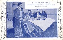 VINTAGE POSTCARD Theater the Machnow giant the largest man olympia Paris