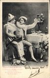 VINTAGE POSTCARD Theater Pierrot father