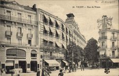 VINTAGE POSTCARD Bank Vichy Street of Nimes Crédit Lyonnais Hairdresser