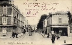 VINTAGE POSTCARD Bank Epernay Street Jean moet Crédit Lyonnais