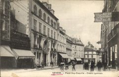VINTAGE POSTCARD Banque Nevers Places Guy Coquille Crédit Lyonnais